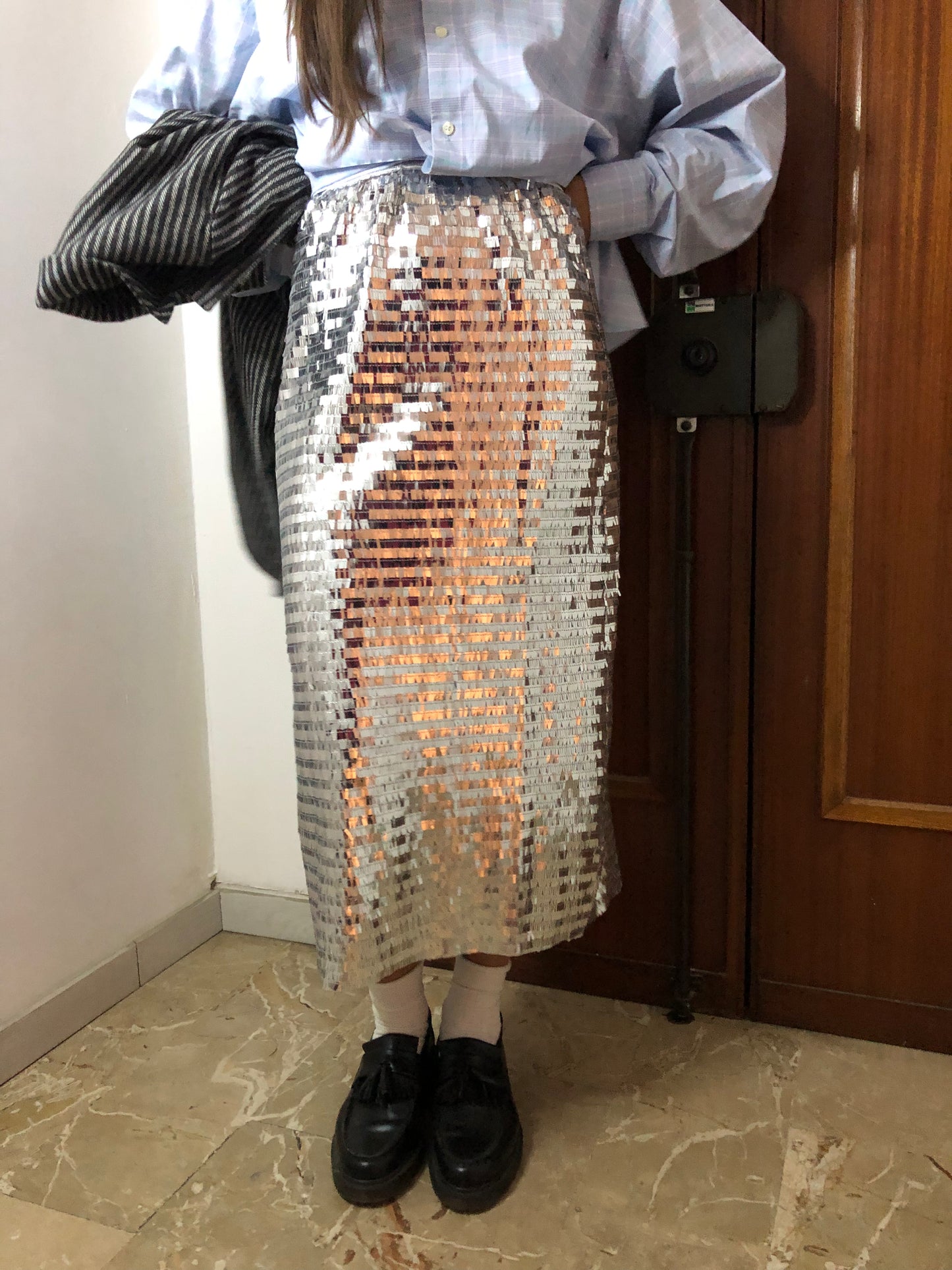 Gonna Paillettes Argento
