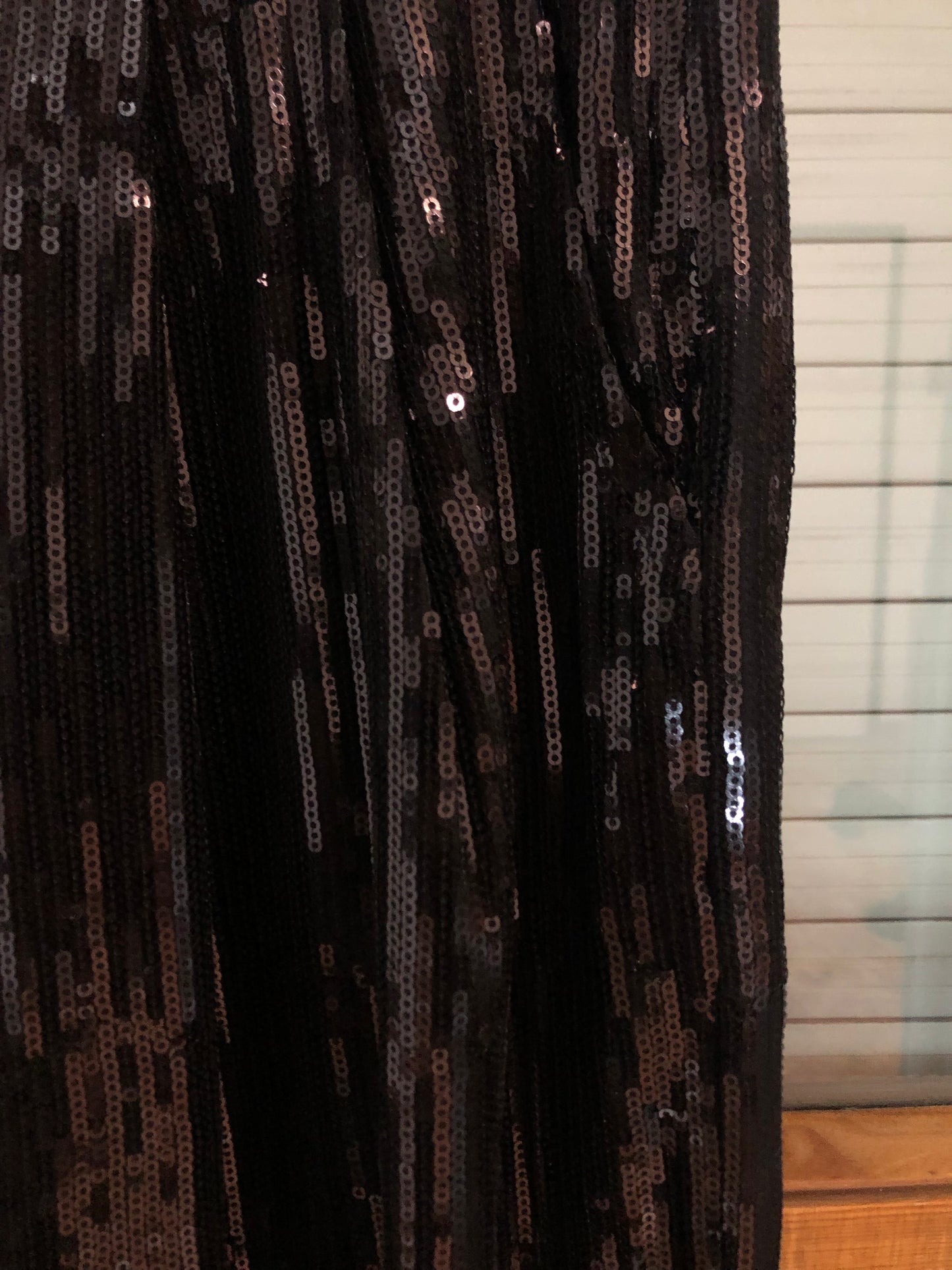 Pantalone micro-paillettes nero