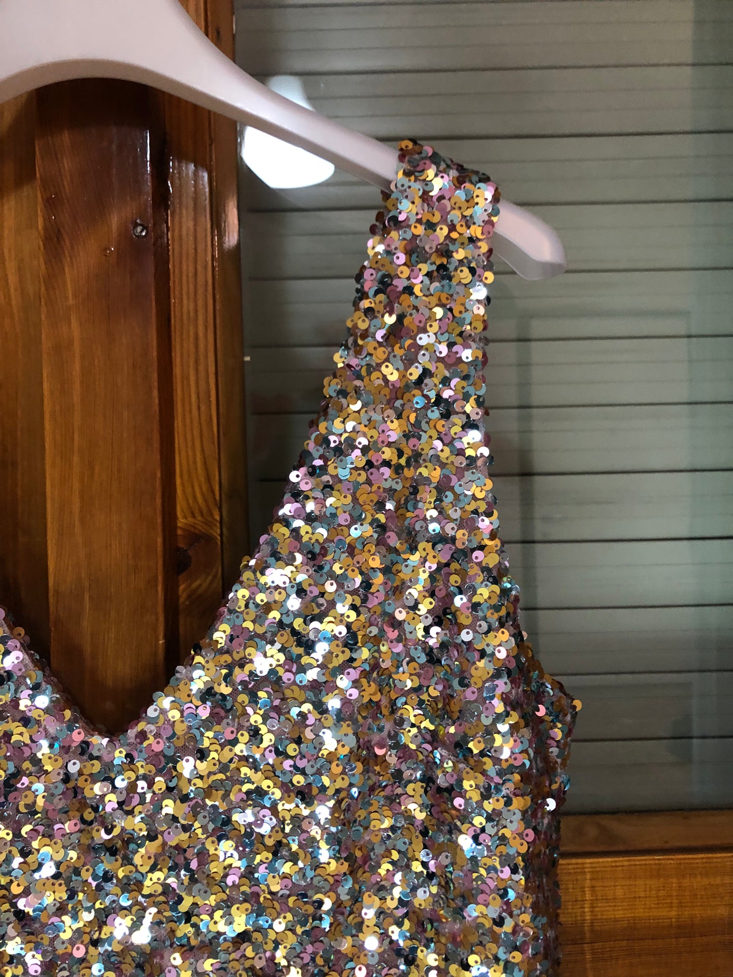 Abito in paillettes multicolor