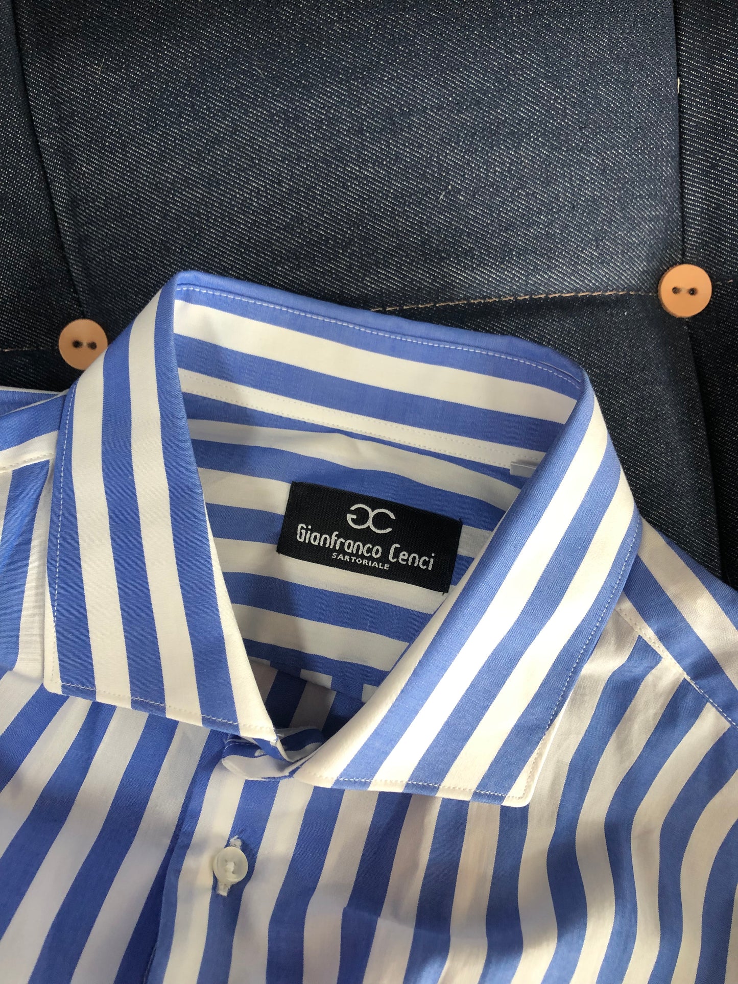 Camicia a righe sartoriale 100% cotone