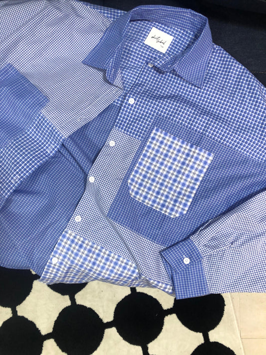 Camicia Patchwork Celeste