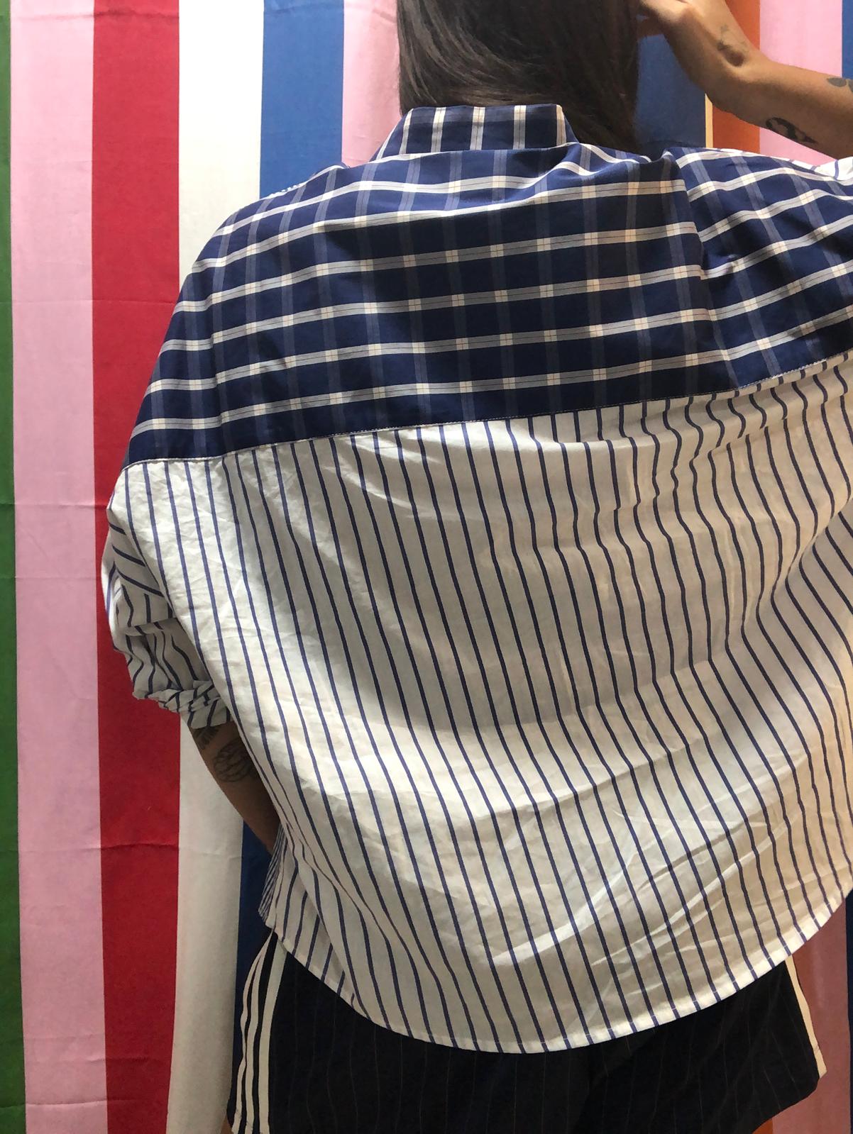 Camicia Patchwork blu e rossa