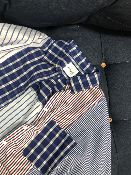 Camicia Patchwork blu e rossa